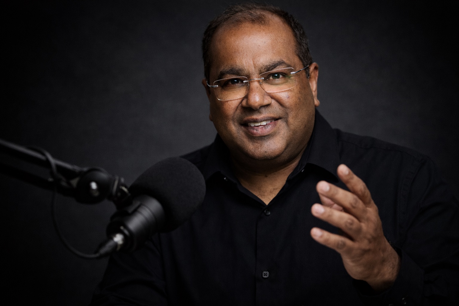 Dave Goyal at the mic